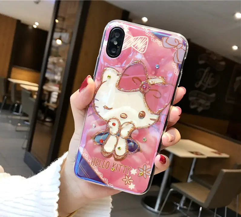 Blue Light iPhone 7 Case with Cute Hello Kitty Design