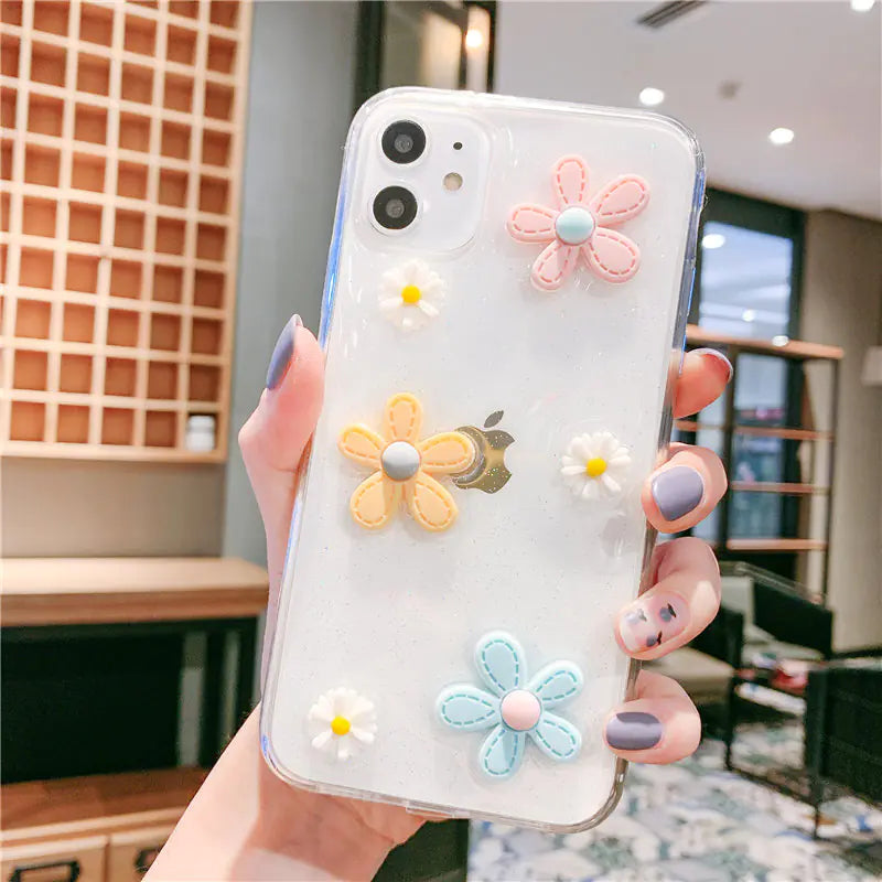 Cute Floral iPhone Case for Various Models (Soft Silicone)