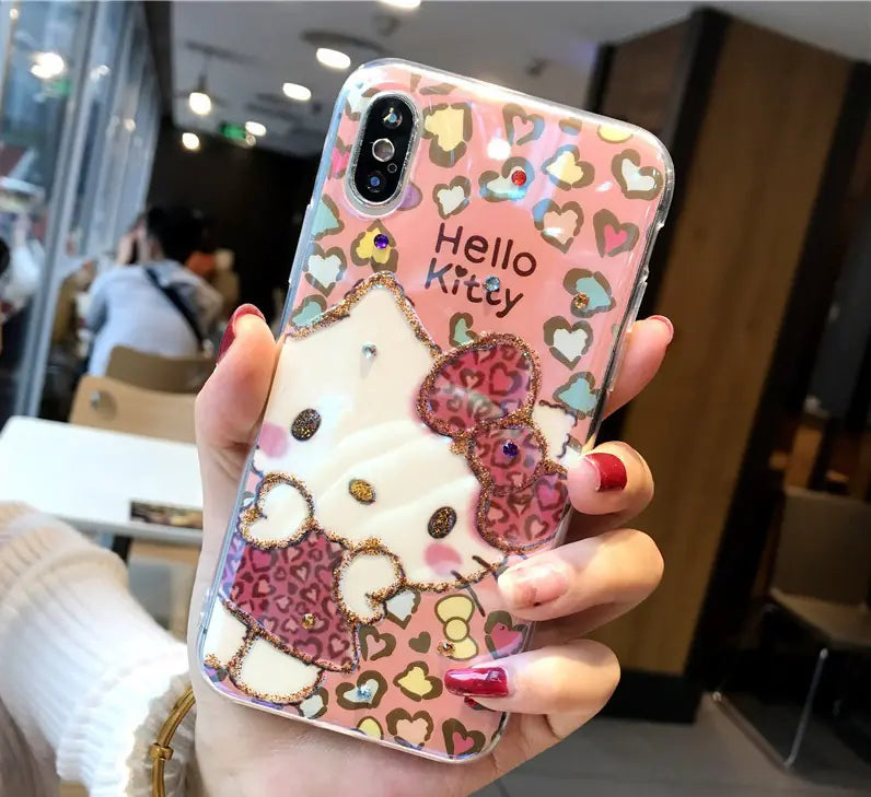 Blue Light iPhone 7 Case with Cute Hello Kitty Design