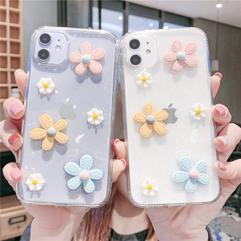 Cute Floral iPhone Case for Various Models (Soft Silicone)
